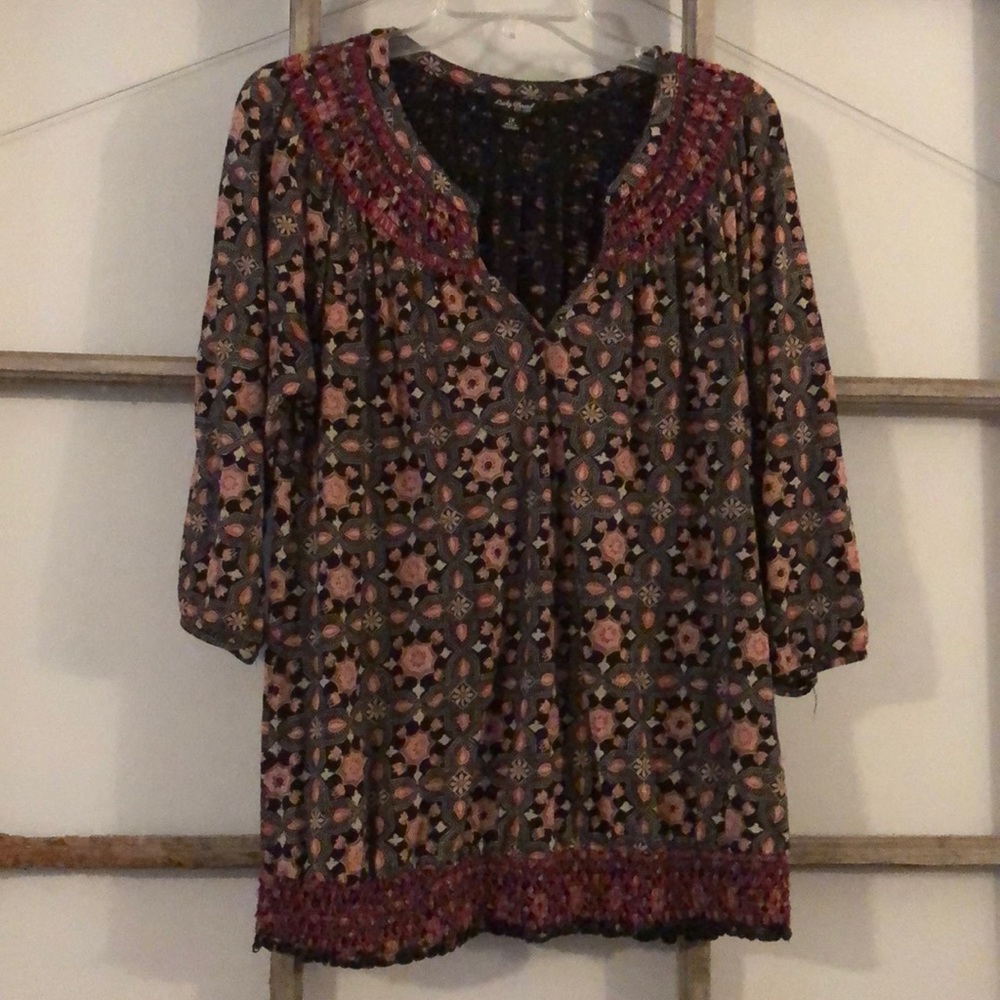Lucky Brand boho style cotton blouse